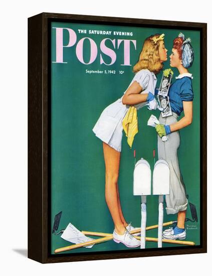 "Double Trouble for Willie Gillis" Saturday Evening Post Cover, September 5,1942-Norman Rockwell-Framed Premier Image Canvas