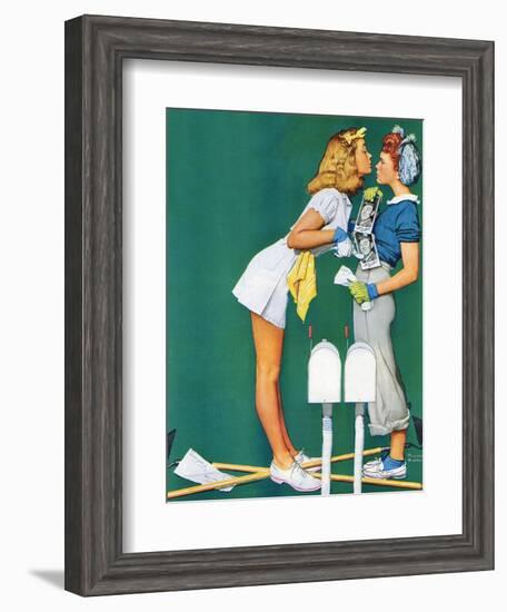 "Double Trouble for Willie Gillis", September 5,1942-Norman Rockwell-Framed Giclee Print