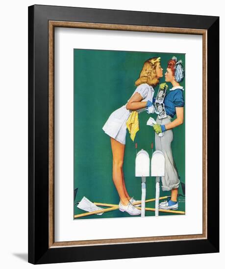 "Double Trouble for Willie Gillis", September 5,1942-Norman Rockwell-Framed Giclee Print