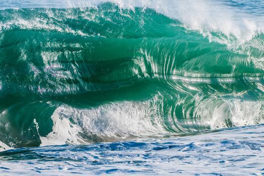 Double Up-Wave breaking off the Na Pali coast of Kauai, Hawaii'  Photographic Print - Mark A Johnson | Art.com