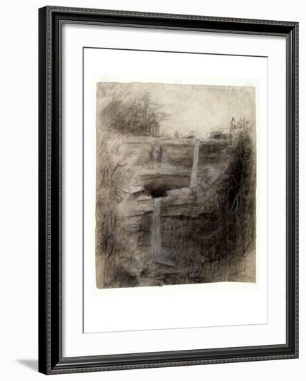 Double Waterfall - Kaaterskill Falls, 1826-Thomas Cole-Framed Giclee Print