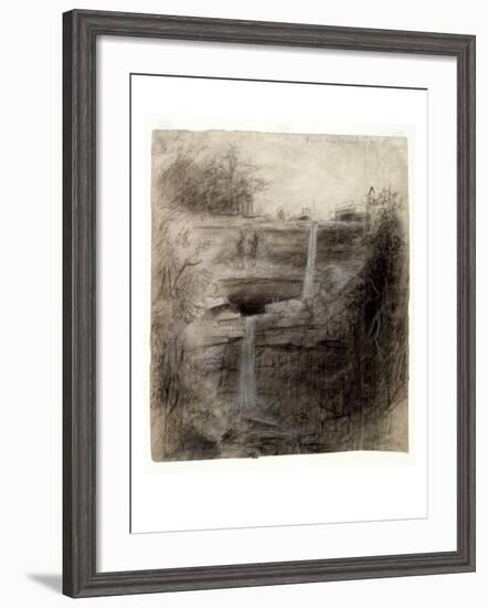 Double Waterfall - Kaaterskill Falls, 1826-Thomas Cole-Framed Giclee Print