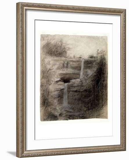 Double Waterfall - Kaaterskill Falls, 1826-Thomas Cole-Framed Giclee Print