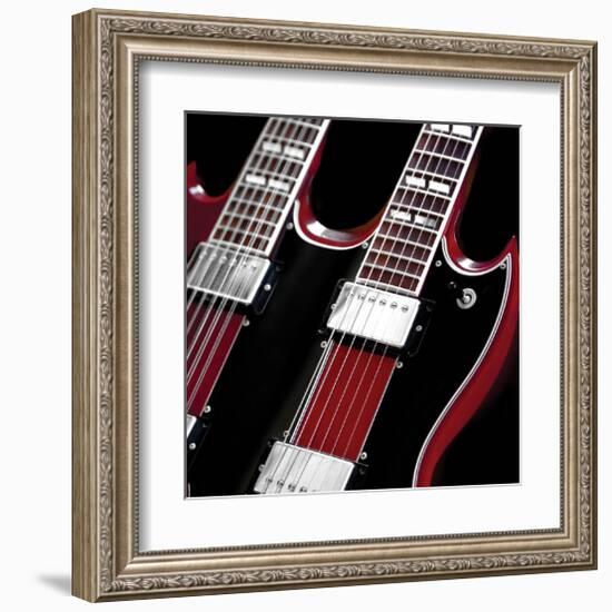 Doubleneck Guitar-Richard James-Framed Art Print