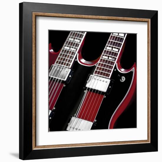 Doubleneck Guitar-Richard James-Framed Art Print