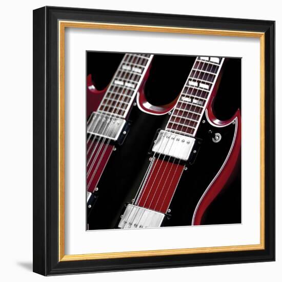 Doubleneck Guitar-Richard James-Framed Art Print