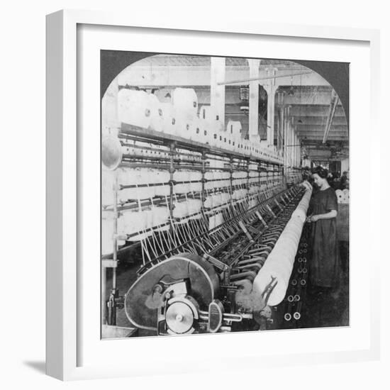 Doubling Frame in a Large Woollen Mill, Lawrence, Massachusetts, USA, Early 20th Century-null-Framed Photographic Print