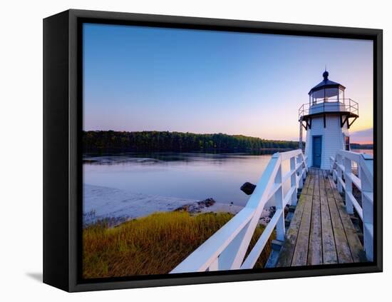 Doubling Point Light, Maine, New England, United States of America, North America-Alan Copson-Framed Premier Image Canvas