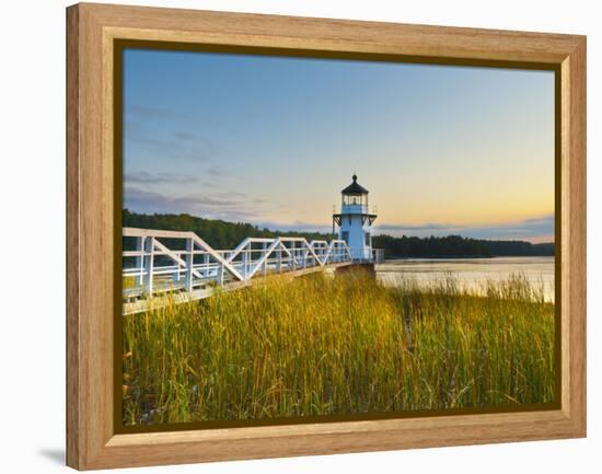 Doubling Point Light, Maine, New England, United States of America, North America-Alan Copson-Framed Premier Image Canvas