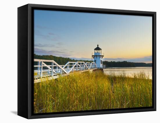 Doubling Point Light, Maine, New England, United States of America, North America-Alan Copson-Framed Premier Image Canvas
