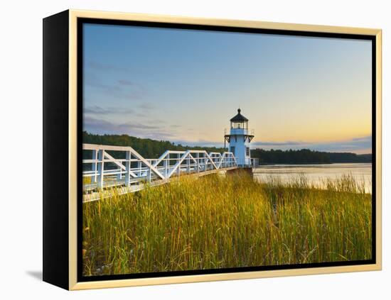 Doubling Point Light, Maine, New England, United States of America, North America-Alan Copson-Framed Premier Image Canvas