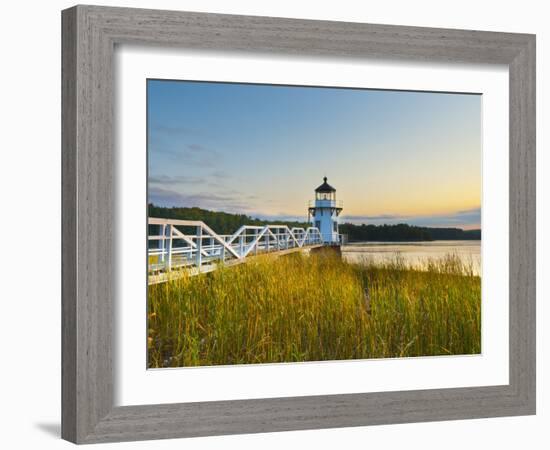 Doubling Point Light, Maine, New England, United States of America, North America-Alan Copson-Framed Photographic Print