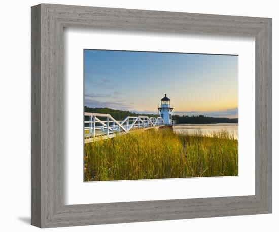 Doubling Point Light, Maine, New England, United States of America, North America-Alan Copson-Framed Photographic Print