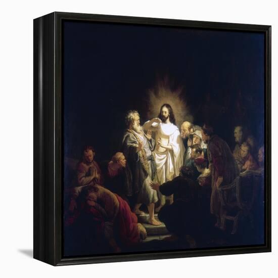 Doubting Thomas, 1634-Rembrandt van Rijn-Framed Premier Image Canvas