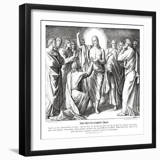 Doubting Thomas, Gospel of John-Julius Schnorr von Carolsfeld-Framed Giclee Print