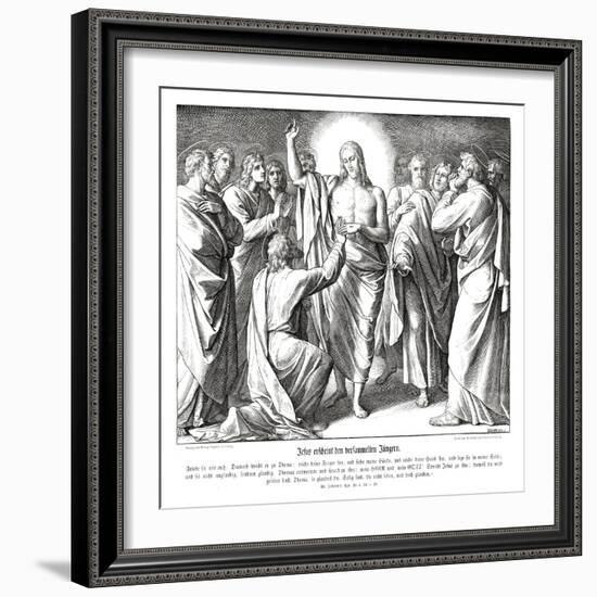 Doubting Thomas, Gospel of John-Julius Schnorr von Carolsfeld-Framed Giclee Print