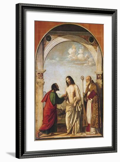 Doubting Thomas with Bishop Magno, 1505-Giovanni Battista Cima Da Conegliano-Framed Giclee Print