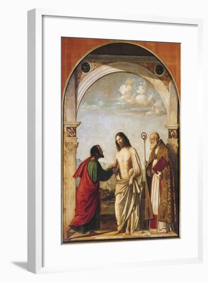 Doubting Thomas with Bishop Magno, 1505-Giovanni Battista Cima Da Conegliano-Framed Giclee Print