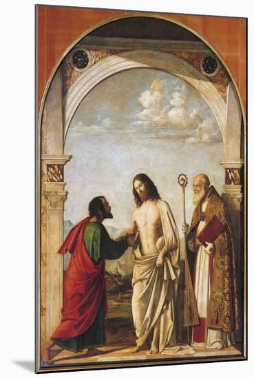 Doubting Thomas with Bishop Magno, 1505-Giovanni Battista Cima Da Conegliano-Mounted Giclee Print