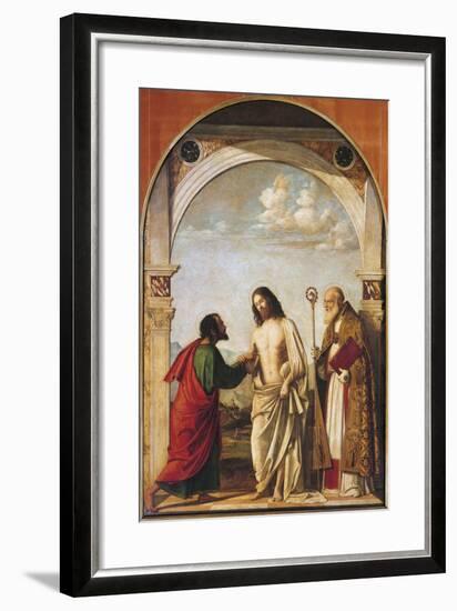 Doubting Thomas with Bishop Magno, 1505-Giovanni Battista Cima Da Conegliano-Framed Giclee Print