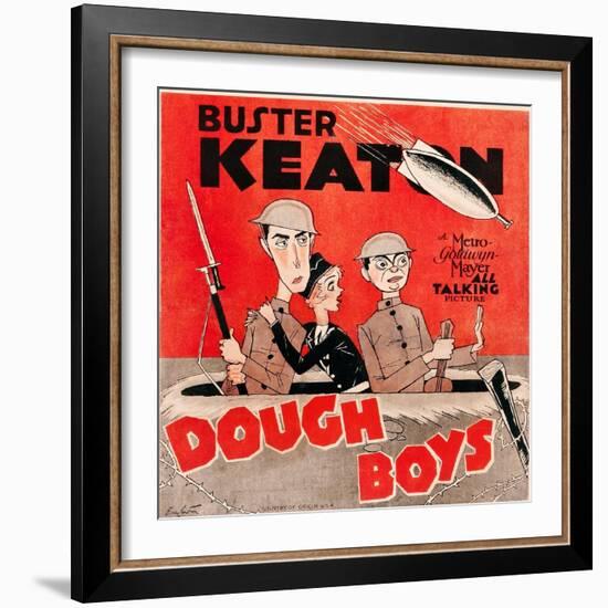 Doughboys, US poster art, Buster Keaton, Sally Eilers, Cliff Edwards, 1930-null-Framed Premium Giclee Print