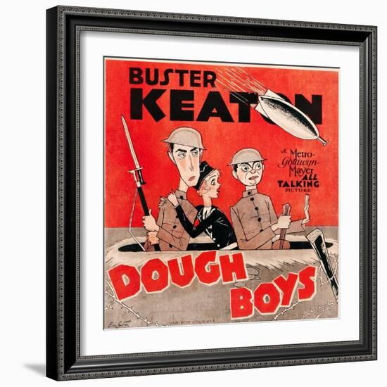 Doughboys, US poster art, Buster Keaton, Sally Eilers, Cliff Edwards, 1930-null-Framed Premium Giclee Print