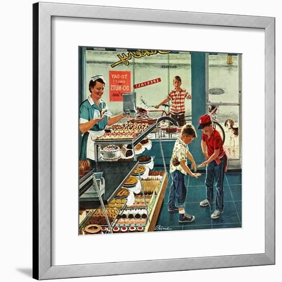 "Doughnuts for Loose Change", March 29, 1958-Ben Kimberly Prins-Framed Giclee Print