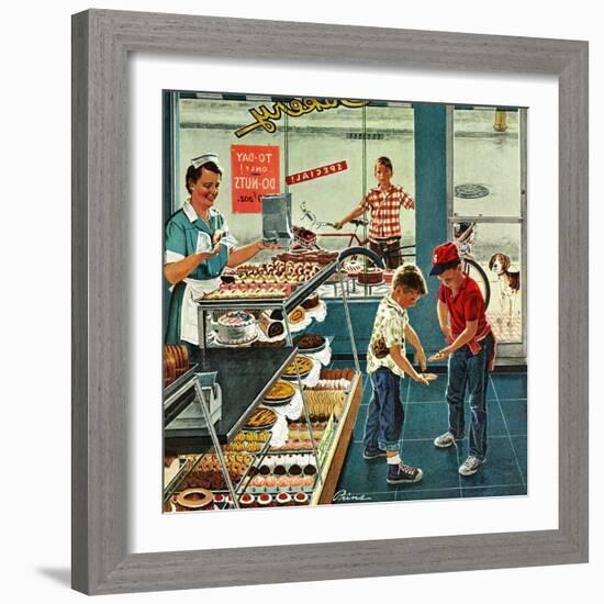 "Doughnuts for Loose Change", March 29, 1958-Ben Kimberly Prins-Framed Giclee Print