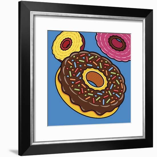 Doughnuts On Blue-Ron Magnes-Framed Giclee Print