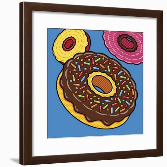 Doughnuts On Blue-Ron Magnes-Framed Giclee Print