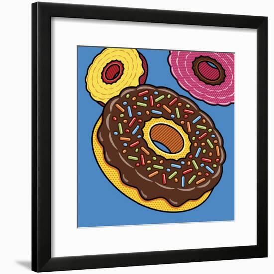 Doughnuts On Blue-Ron Magnes-Framed Giclee Print