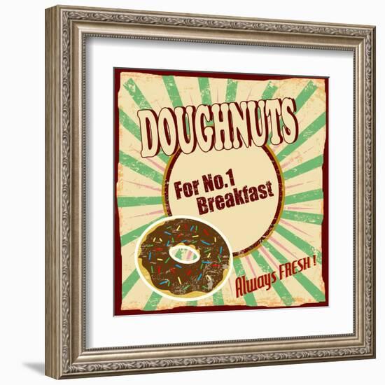 Doughnuts Vintage Poster-radubalint-Framed Art Print