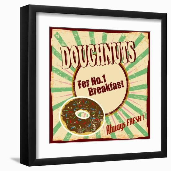 Doughnuts Vintage Poster-radubalint-Framed Art Print