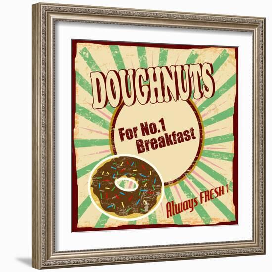 Doughnuts Vintage Poster-radubalint-Framed Art Print