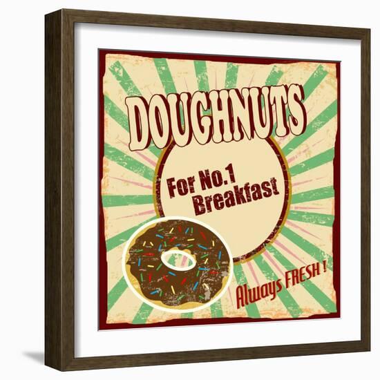 Doughnuts Vintage Poster-radubalint-Framed Art Print