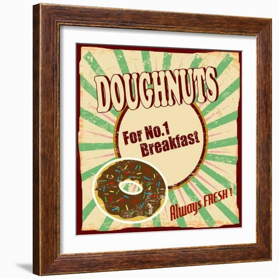 Doughnuts Vintage Poster-radubalint-Framed Art Print