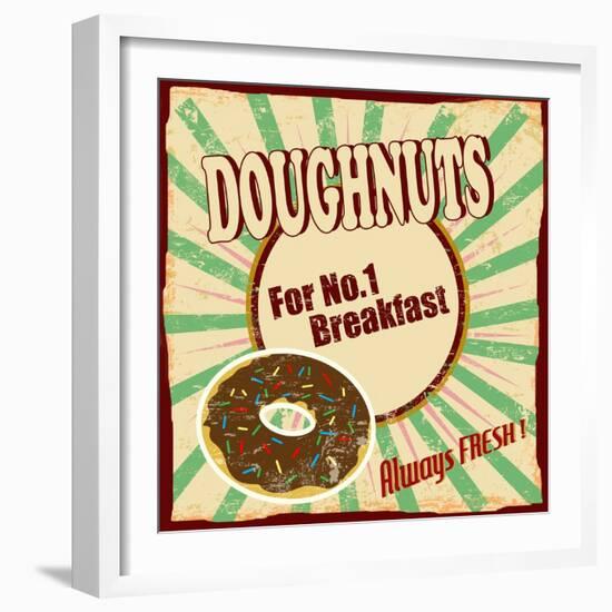 Doughnuts Vintage Poster-radubalint-Framed Art Print