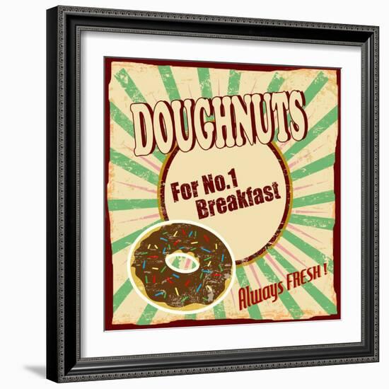 Doughnuts Vintage Poster-radubalint-Framed Art Print