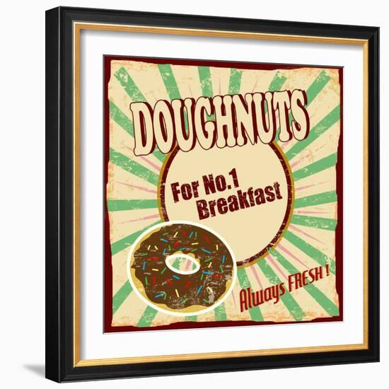 Doughnuts Vintage Poster-radubalint-Framed Art Print