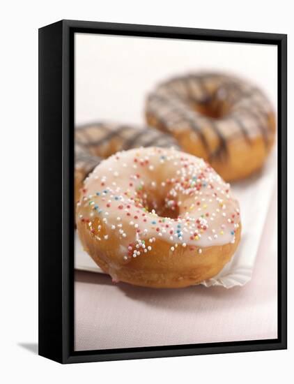 Doughnuts with Sugar Pearls and with Chocolate Icing-Alexander Feig-Framed Premier Image Canvas