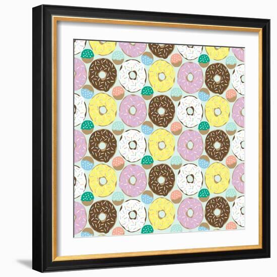 Doughnuts-Joanne Paynter Design-Framed Giclee Print