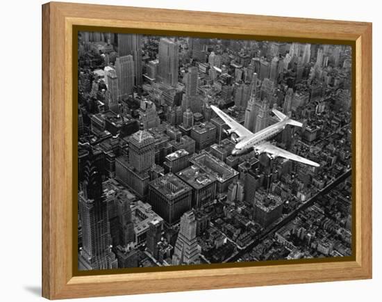 Douglas 4 Flying over Manhattan-Margaret Bourke-White-Framed Premier Image Canvas