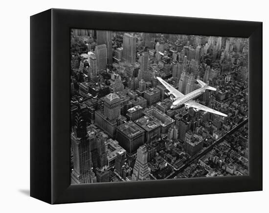 Douglas 4 Flying over Manhattan-Margaret Bourke-White-Framed Premier Image Canvas