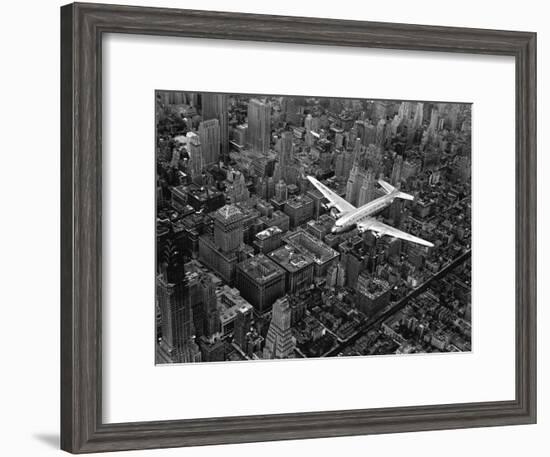 Douglas 4 Flying over Manhattan-Margaret Bourke-White-Framed Premium Photographic Print