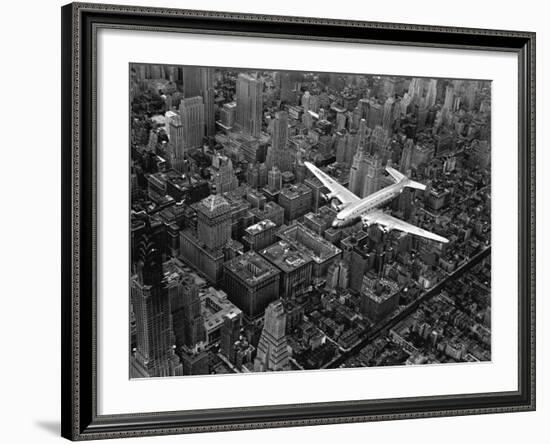 Douglas 4 Flying over Manhattan-Margaret Bourke-White-Framed Premium Photographic Print