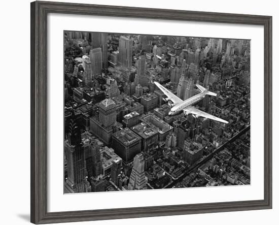 Douglas 4 Flying over Manhattan-Margaret Bourke-White-Framed Premium Photographic Print