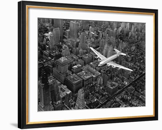 Douglas 4 Flying over Manhattan-Margaret Bourke-White-Framed Premium Photographic Print