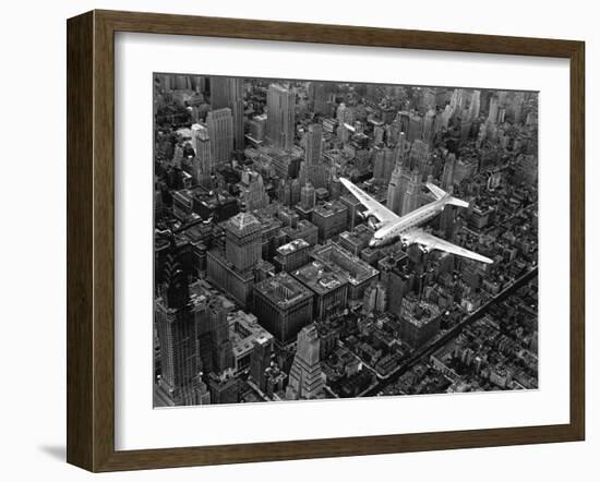 Douglas 4 Flying over Manhattan-Margaret Bourke-White-Framed Photographic Print