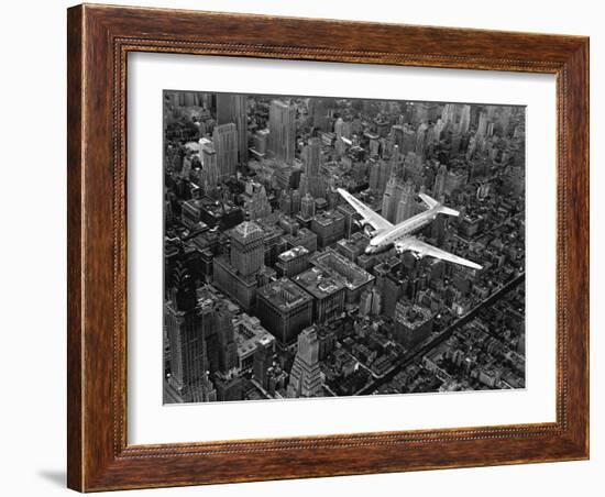 Douglas 4 Flying over Manhattan-Margaret Bourke-White-Framed Photographic Print