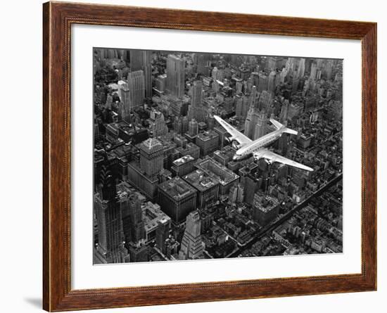 Douglas 4 Flying over Manhattan-Margaret Bourke-White-Framed Photographic Print